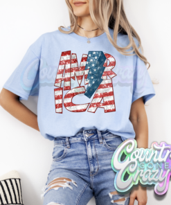 AMERICA FAUX GLITTER T-SHIRT AMERICA FAUX GLITTER T-SHIRT