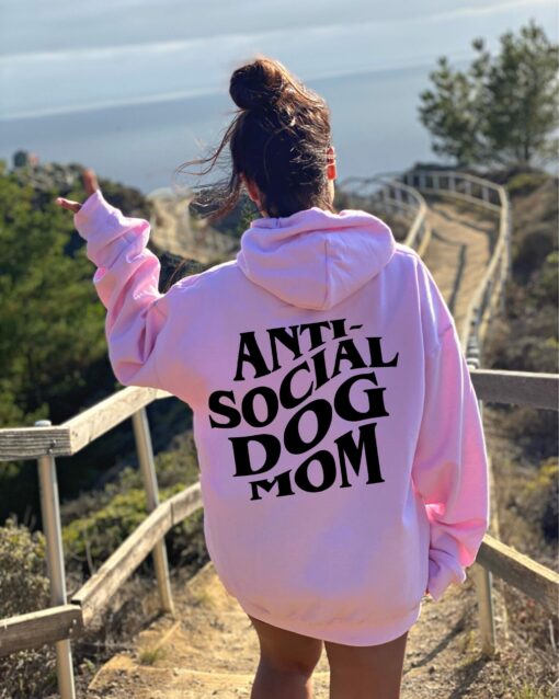 Anti Social Dog Mom Front and Back Shirt Gift for Mother’s Day