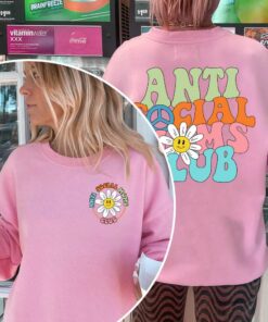 Anti Social Moms Club Daisy Smiley 2 Sided Sweatshirt Anti Social Moms Club Daisy Smiley 2 Sided Sweatshirt