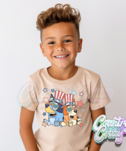 BLUEY FOURTH OF JULY  NATURAL T-SHIRT BLUEY FOURTH OF JULY  NATURAL T-SHIRT