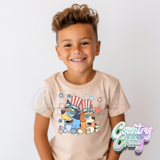 BLUEY FOURTH OF JULY  NATURAL T-SHIRT