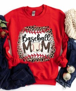 Baseball Mom Leopard Sweatshirt Baseball Mom Leopard Sweatshirt