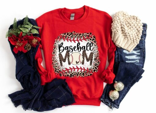 Baseball Mom Leopard Sweatshirt