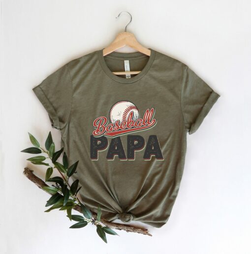 Baseball Papa ShirtGift for Grandpa Father’s Day Tee