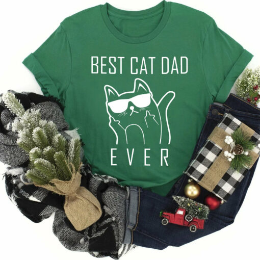 Best Cat Dad Ever Shirt Father’s Day Gift for Funny Crazy Cat Lover Tee