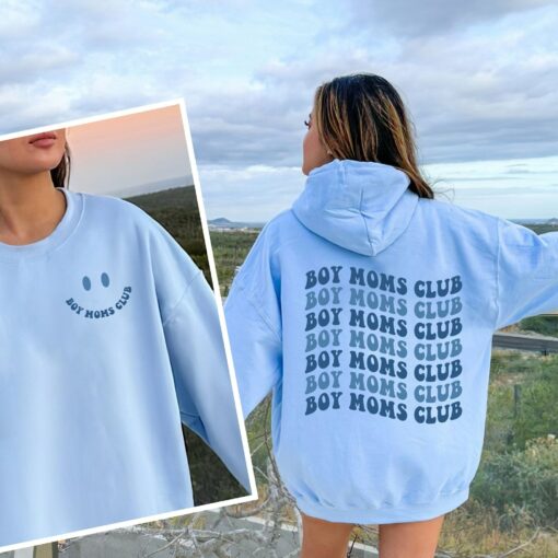 Boy Moms Club 2 Side Sweatshirt New Mama Gift for Mother’s Day