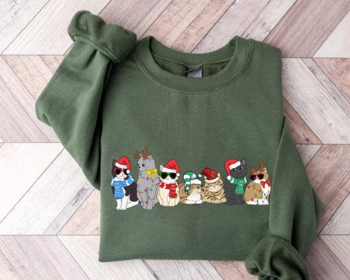 Christmas Cats Breeds Sweatshirt Cute Xmas Gift For Mommy