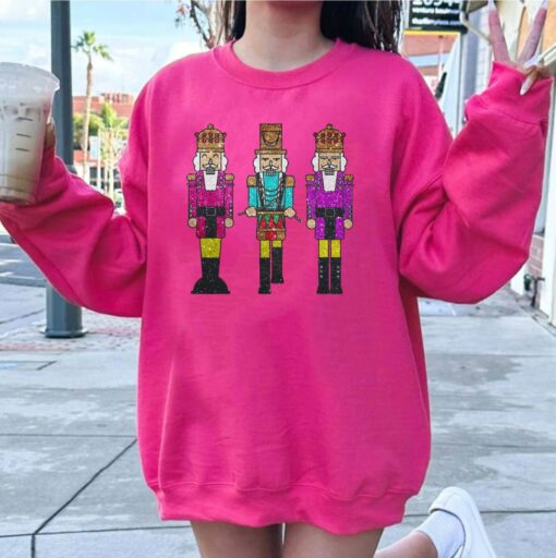 Christmas Faux Glitter Nutcracker Sweatshirt Unique Cute Mom Gift