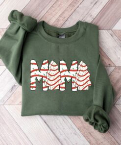 Christmas Tree Cake Mama Sweatshirt Cute Unique Xmas Gift For Mom