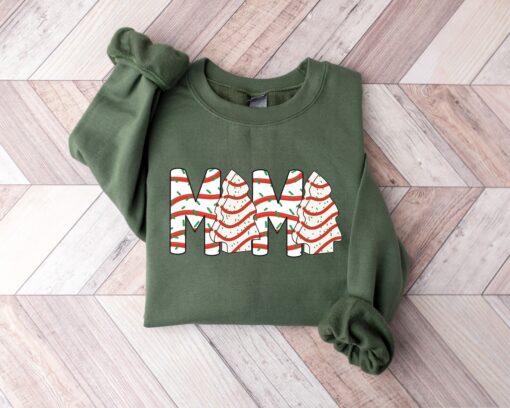 Christmas Tree Cake Mama Sweatshirt Cute Unique Xmas Gift For Mom