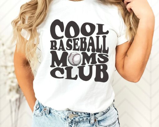 Cool Baseball Moms Club Shirt Game Day Baseball Mom Life Tee Mother’s Day Gift