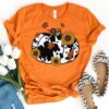 Cow Print Fall Pumpkin Shirt Thanksgiving Shirt Sunflower Autumn Season Tee