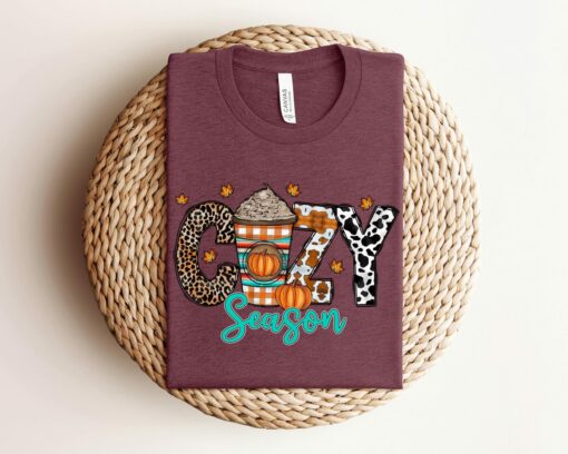 Cozy Season Fall Shirt 2023 Happy Thanksgiving Pumpkin Fall Autumn Season Tee