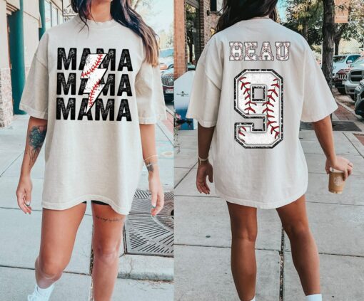 Custom Baseball Mom Shirt Mama Sports Tee Gift For Mommy Mother’s Day