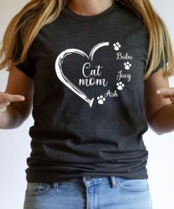 Custom Cat Names Personalize Cat Mom Heart Gift for Mom Mother’s Day Shirt Custom Cat Names Personalize Cat Mom Heart Gift for Mom Mother’s Day Shirt