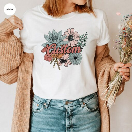 Custom Floral Shirt Personalized Gifts for Mother’s Day Tee