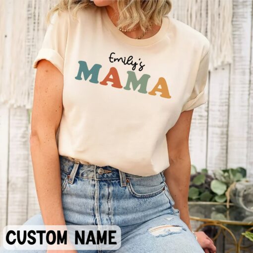 Custom Mama Kid’s Names Shirt Personalized Mom Gift for Mother’s Day