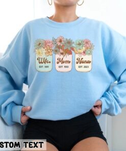 Custom Wife Mom Nana Est Shirt Personalized Mother’s Day Gift For Mom Life Grandma Custom Wife Mom Nana Est Shirt Personalized Mother’s Day Gift For Mom Life Grandma