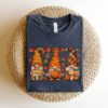 Cute Fall Gnomes Thanksgiving Shirt Autumn Season Pumpkin Graphic Tee
