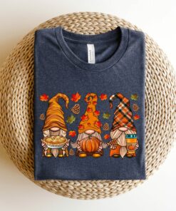 Cute Fall Gnomes Thanksgiving Shirt Autumn Season Pumpkin Graphic Tee Cute Fall Gnomes Thanksgiving Shirt Autumn Season Pumpkin Graphic Tee
