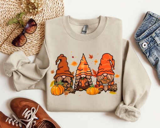 Cute Gnomes Fall Sweatshirt Funny Thanksgiving Gift