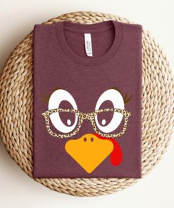 Cute Turkey Fall Thanksgiving Shirt Family Matching Face Tee Cute Turkey Fall Thanksgiving Shirt Family Matching Face Tee