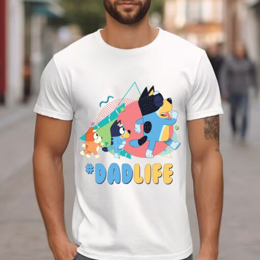 Dadlife Blue Dog Moive Character Walkhing T-Shirt Lovely Unique Gift