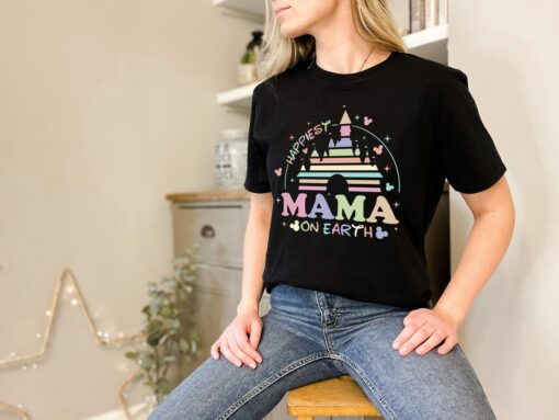 Disney Castle Happiest Mama on Earth Shirt Best Mother’s Day Gift Vacation Family