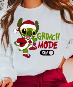 Disney Stitch Santa Costume Christmas Lights Angry Mode Sweatshirt Christmas Gifts Disney Stitch Santa Costume Christmas Lights Angry Mode Sweatshirt Christmas Gifts