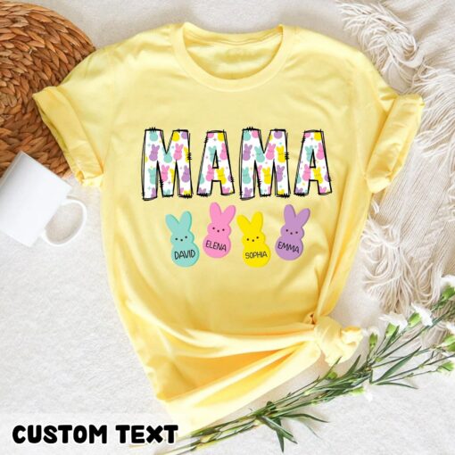 Easter Mama Personalized Mom Shirt With Kids Names Easter Gift for Mommy