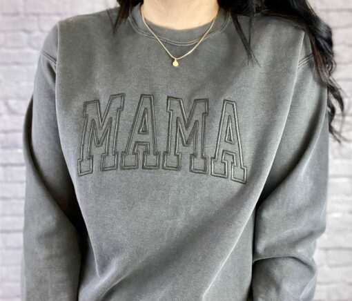 Embroidered Neutral Shirt Monochrome Mama Tee Mother’s Day Gift for New Grandma