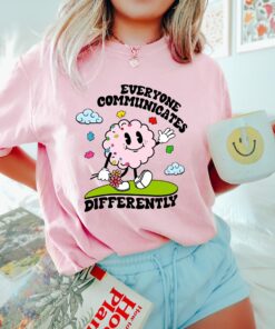 Everyone Communicates Differently Shirt ESL Teacher Autism Awareness Tee Everyone Communicates Differently Shirt ESL Teacher Autism Awareness Tee