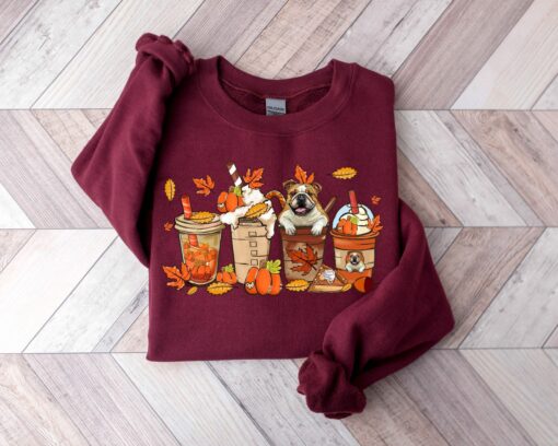 Fall Coffee Cute Halloween Dog Pumpkin Spice Latte Drink Cup Lover Thanksgiving Sweater