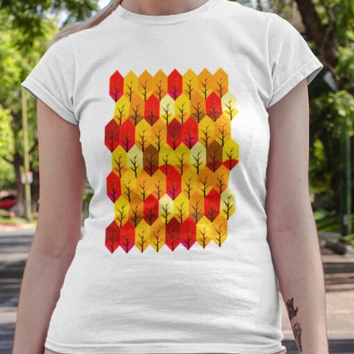 Fall Geometric Leaf Pattern Autumn Shirt