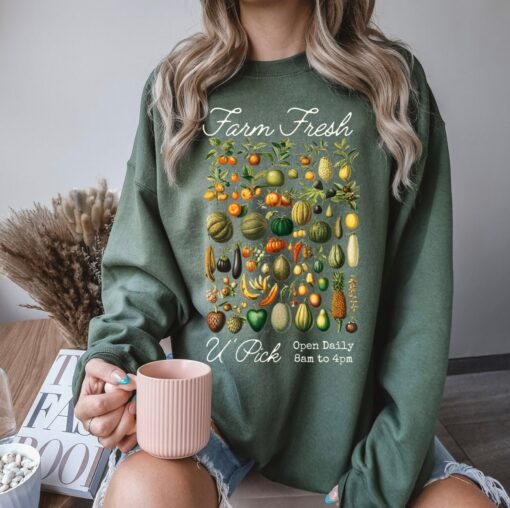 Fall Harvest Sweatshirt Farm Fresh Pumpkin Garden Shirt For The Autumn Season