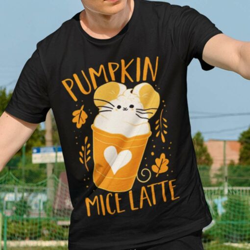 Fall Pumpkin Mice Latte Autumn T-shirt