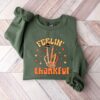 Feelin’s Thankful Skull Hand Turkey Sweatshirt Unique Thanksgiving Gift