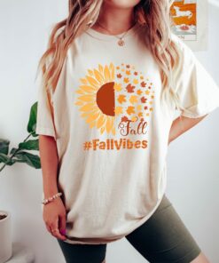 Floral Fall Sunflower Autumn Thanksgiving Fall Season Graphic Tee Floral Fall Sunflower Autumn Thanksgiving Fall Season Graphic Tee