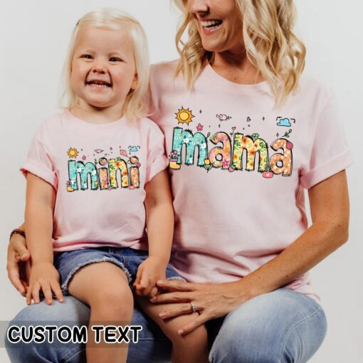 Floral Mama Mini Matching Shirt Mother’s Day Gift Mommy and Daughter Outfits