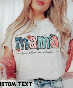 Floral Mama Personalized Mom Shirt With Kids Names Gift For Mother’s Day Tee Floral Mama Personalized Mom Shirt With Kids Names Gift For Mother’s Day Tee