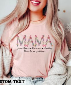 Floral Mama Personalized With Kids Names Shirt for Mother’s Day Gift For Mom Floral Mama Personalized With Kids Names Shirt for Mother’s Day Gift For Mom