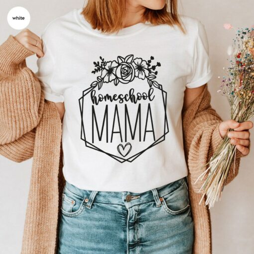 Floral Mother’s Day Shirt Homeschool Christian Mama Gift Religious Mom Graphic Tees