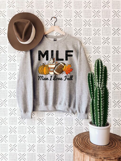 Funny Milf Shirt Man I Love Fall Pumpkin Fall Season Leopard Pumpkin Tee