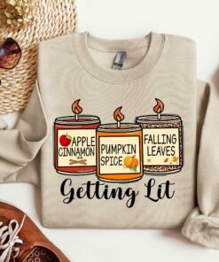 Getting Lit Pumpkin Candles Shirt Funny Thanksgiving Sweatshirt Gift Getting Lit Pumpkin Candles Shirt Funny Thanksgiving Sweatshirt Gift