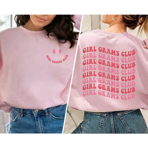 Girl Grams Club 2 Sides Shirt Promoted To Grandma Gender Reveal Gift