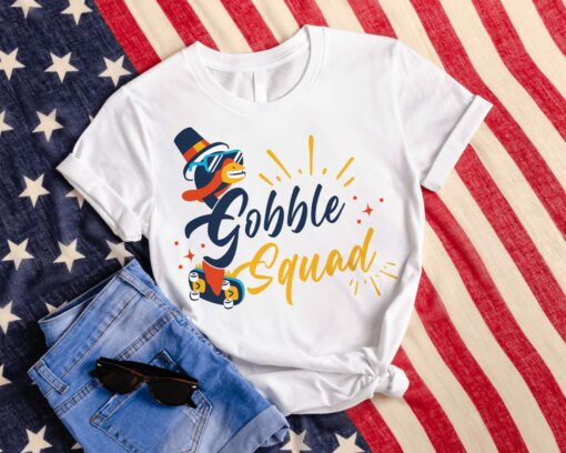 Gobble Squad T-Shirt Thanksgiving Funny Turkey Matching Tee