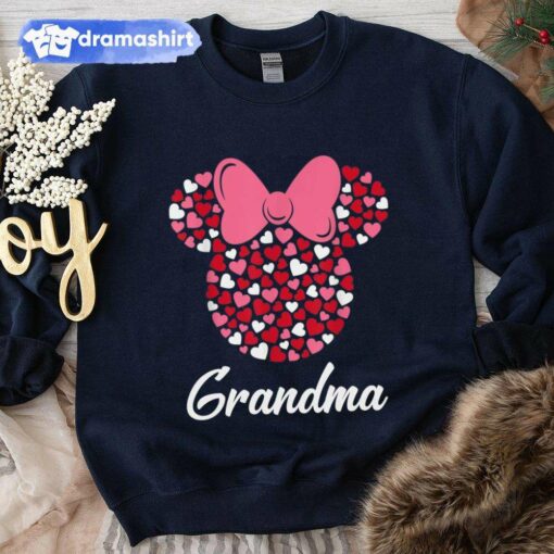 Grandma Minnie Mouse Icon Pink Hearts Mother’s Day Sweatshirt Disney