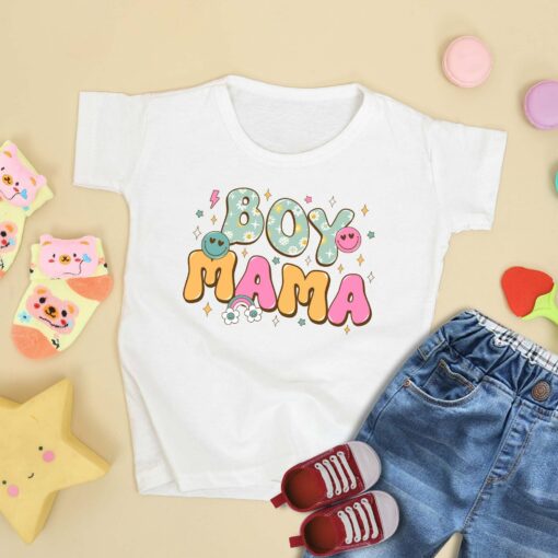 Groovy Mama’s Boy Shirt Happy Mother’s Day Mom Life Tee Mommy Family Matching Gift