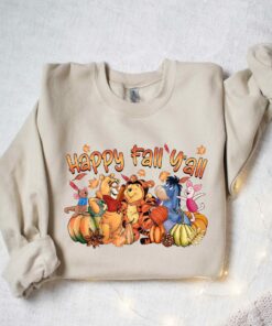 Happy Fall Yall The Pooh Fall Sweatshirt Thanksgiving Lovely Unique Gift Happy Fall Yall The Pooh Fall Sweatshirt Thanksgiving Lovely Unique Gift