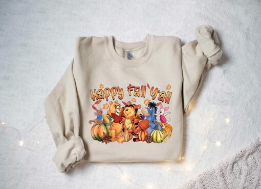 Happy Fall Yall The Pooh Fall Sweatshirt Thanksgiving Lovely Unique Gift